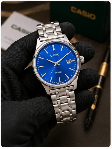 Montre Casio Bleue/Argent