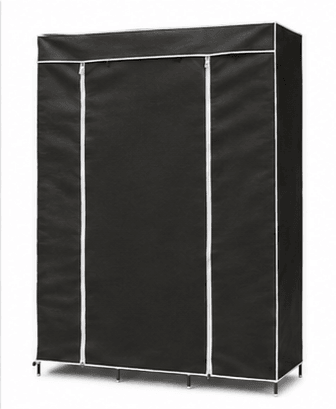 Armoire Rangement Tissu Noir/Gris