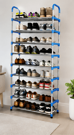 Meuble Rangement Chaussures Bleu/Gris