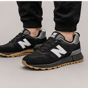 New Balance 574 Noir & Semelle Gomme