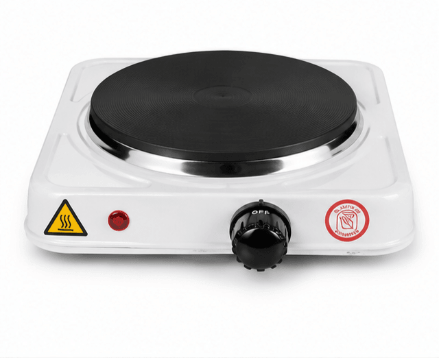 Plaque Chauffante Portable Casserole Inox Blanc/Noir