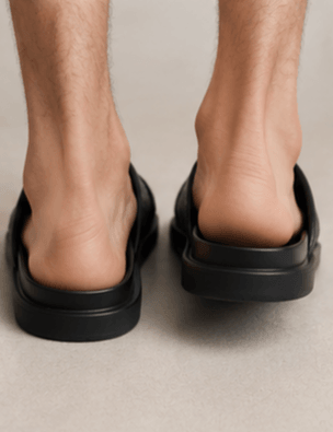 Sandales Tissées Croisées Noir