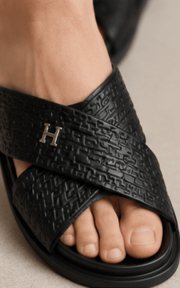 Sandales Tissées Croisées Noir