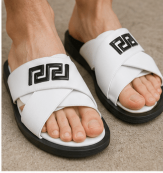 Sandales Versace Meander Blanc/Noir