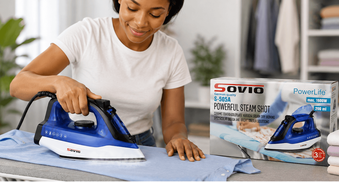 Fer à Vapeur Sovio PowerLife Compact Bleu/Blanc