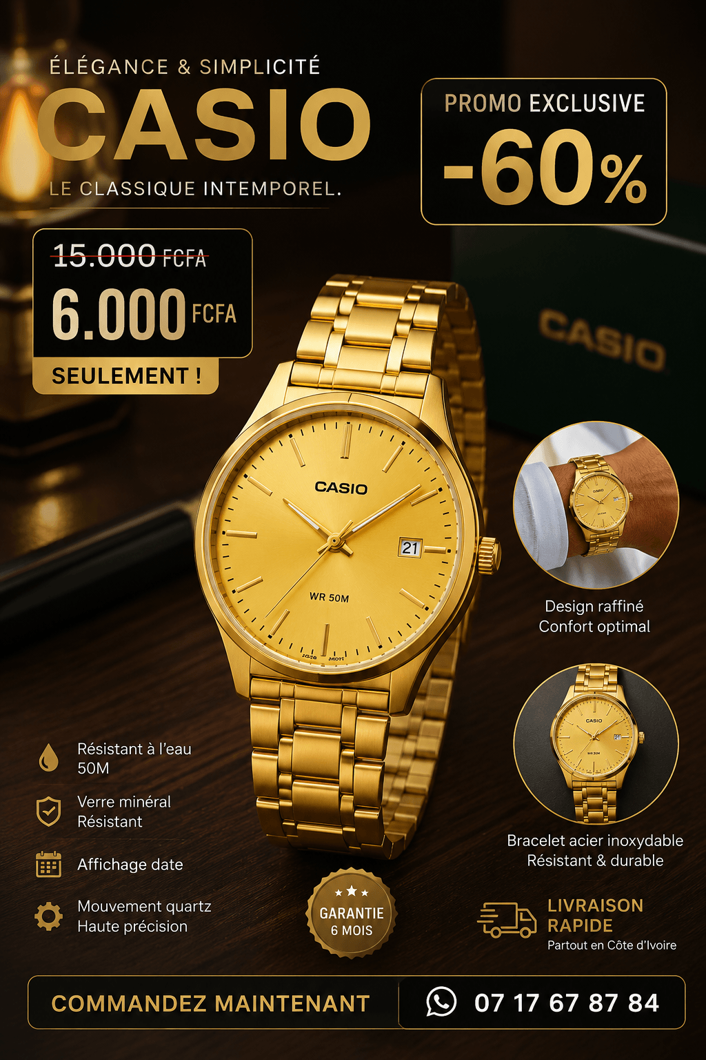 Montre Casio Or/Gold
