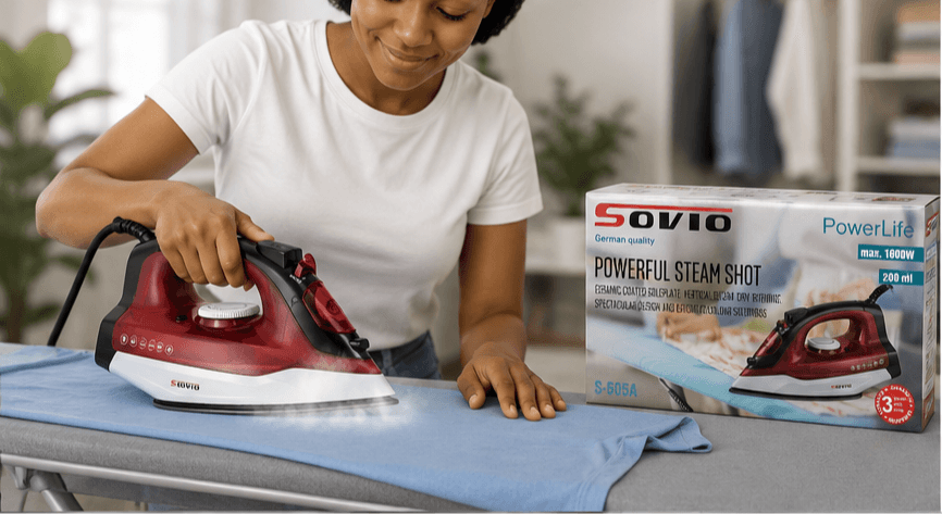 Fer à Vapeur Sovio PowerLife Compact Rouge/Blanc