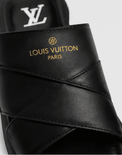 Mules Louis Vuitton Monogram Noir Or