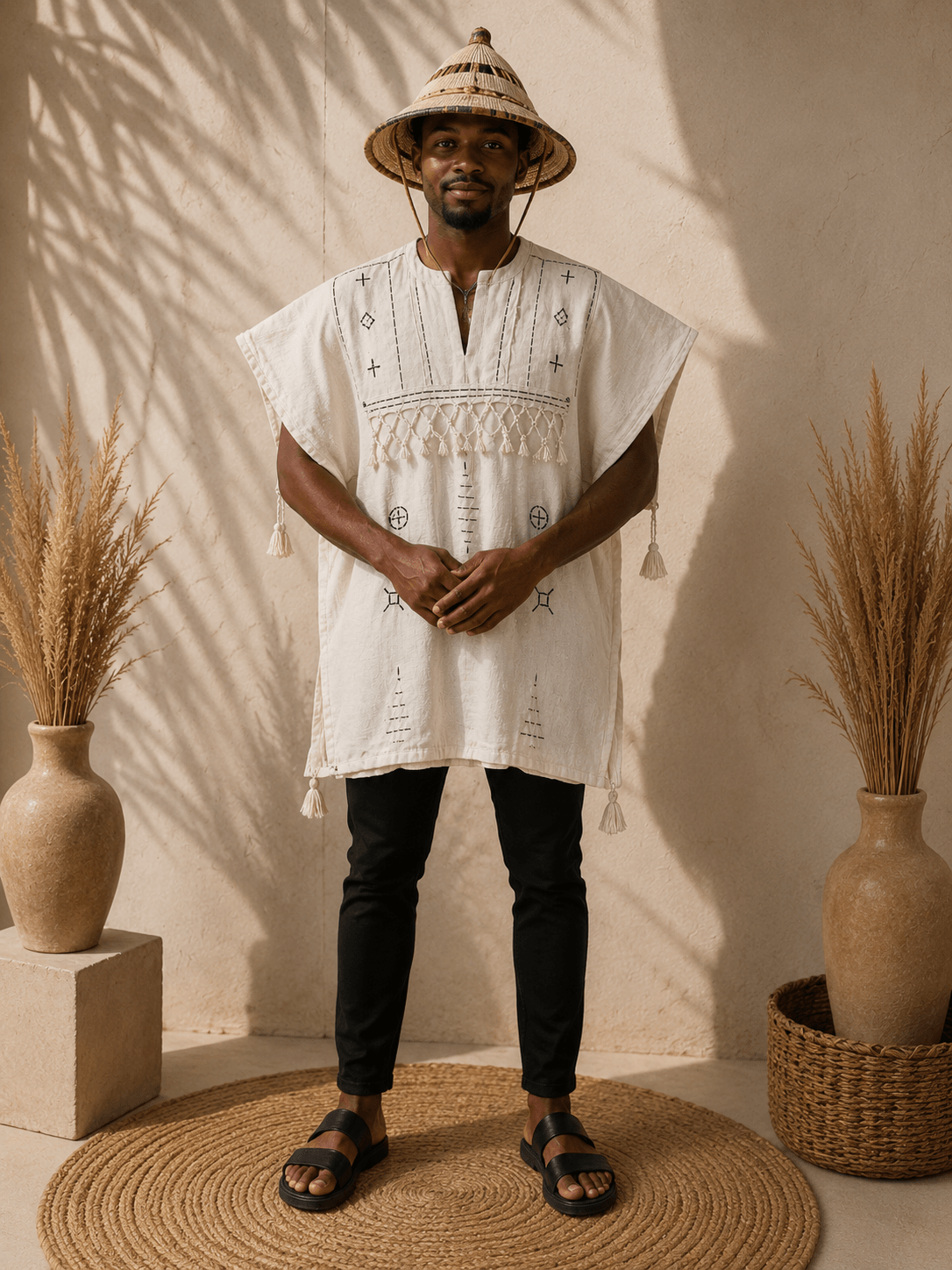 Bogolan Mansa Ivoire Blanc