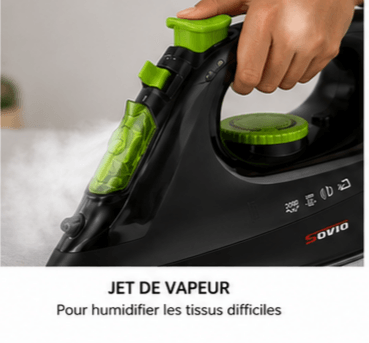 Fer à Vapeur Sovio PowerLife Noir/Vert