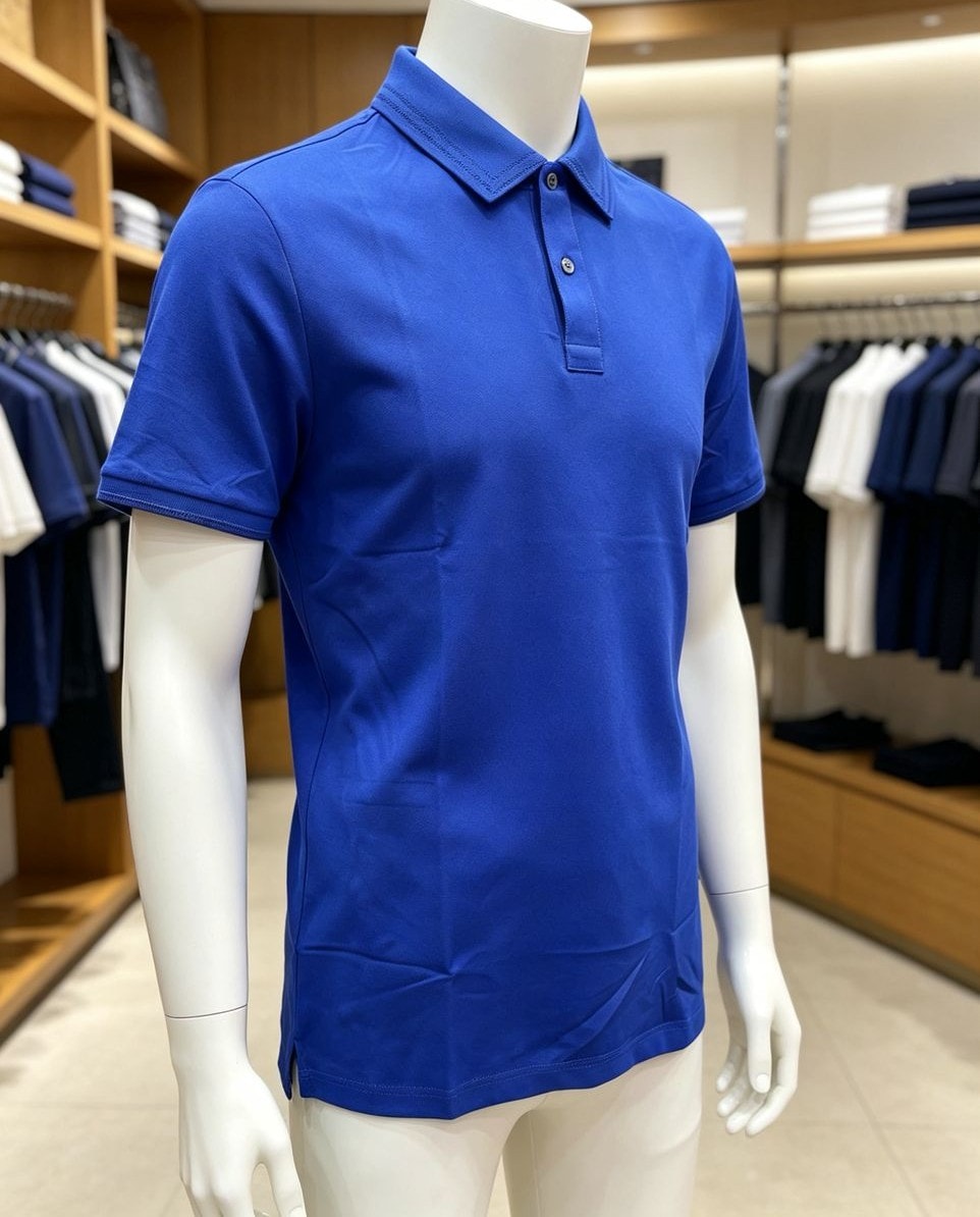 Polo Coton — Bleu