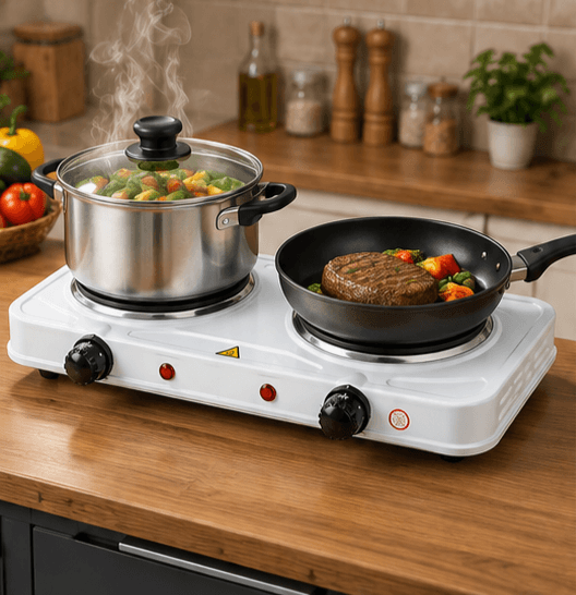 Plaque Chauffante Hot Plate 2000W Blanc/Noir