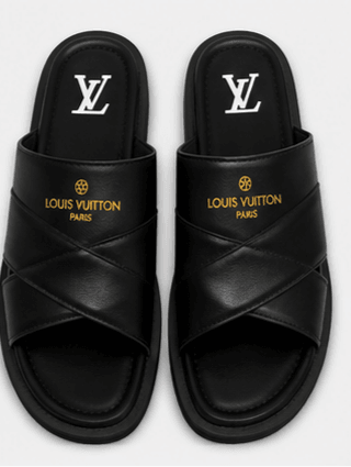 Mules Louis Vuitton Monogram Noir Or