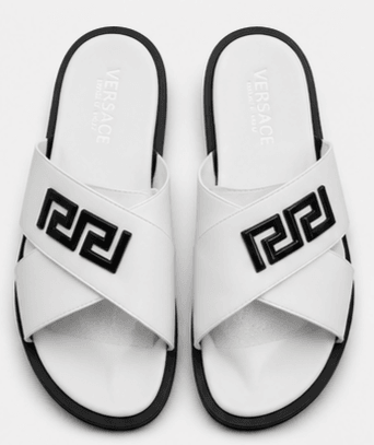 Sandales Versace Meander Blanc/Noir