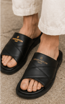 Mules Louis Vuitton Monogram Noir Or